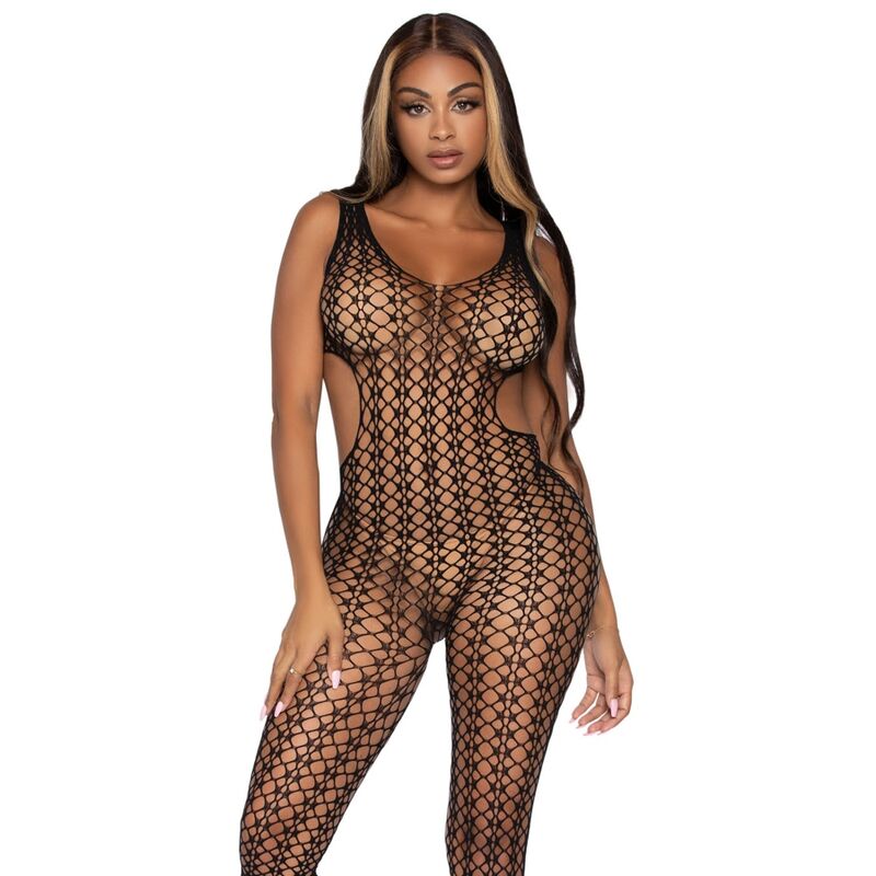 LEGAVENUE - bodystocking (collant de corps) en résille treillis TU