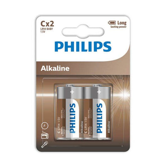 PHILIPS - piles alcalines c LR14 blister*2