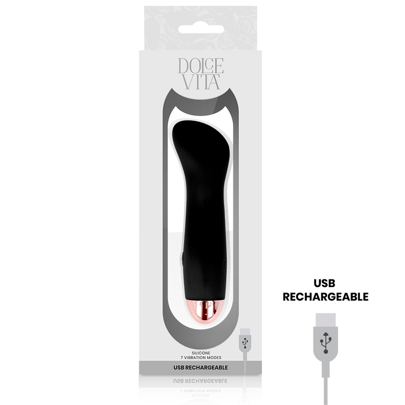 DOLCE VITA - vibromasseur rechargeable one noir 7 vitesses