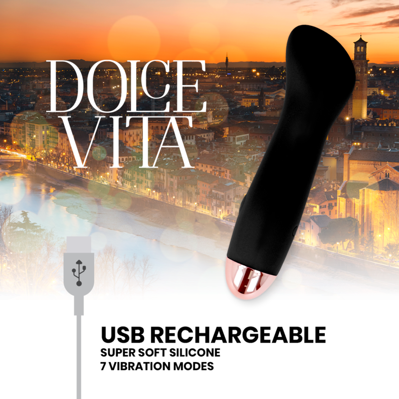 DOLCE VITA - vibromasseur rechargeable one noir 7 vitesses