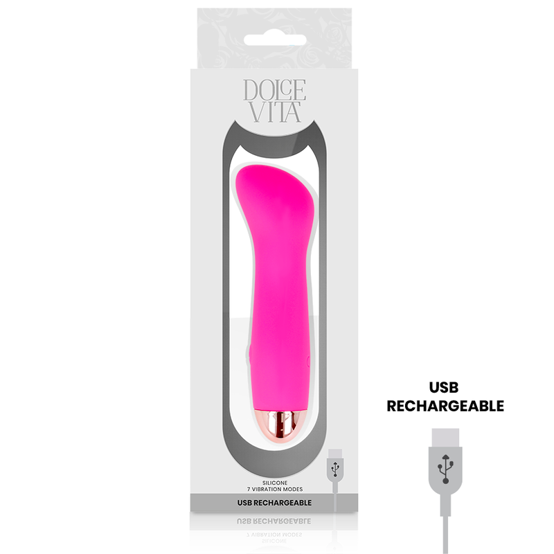 DOLCE VITA - vibromasseur rechargeable one rose 7 vitesses