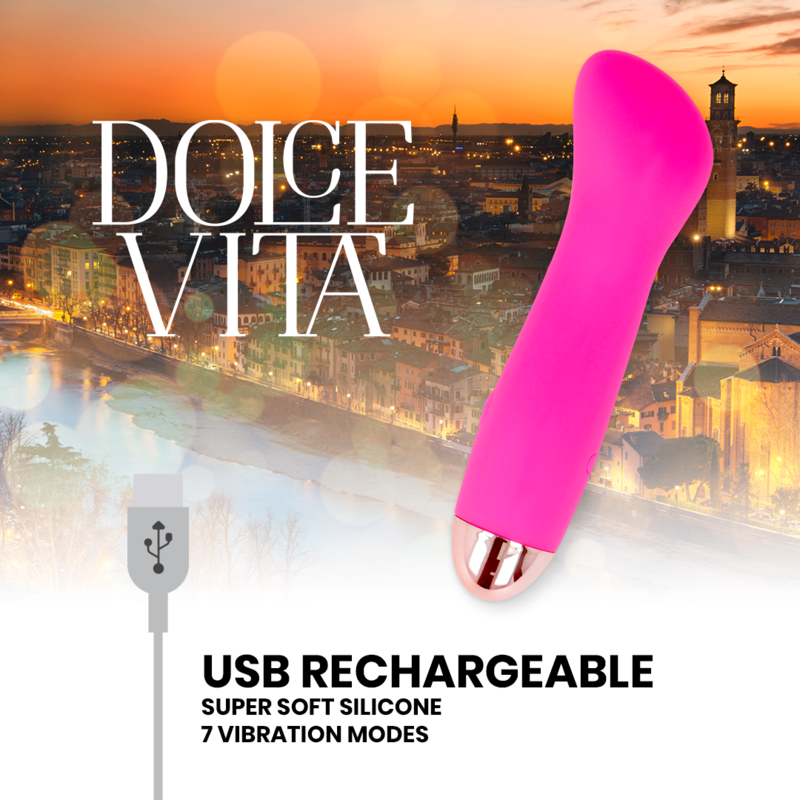 DOLCE VITA - vibromasseur rechargeable one rose 7 vitesses