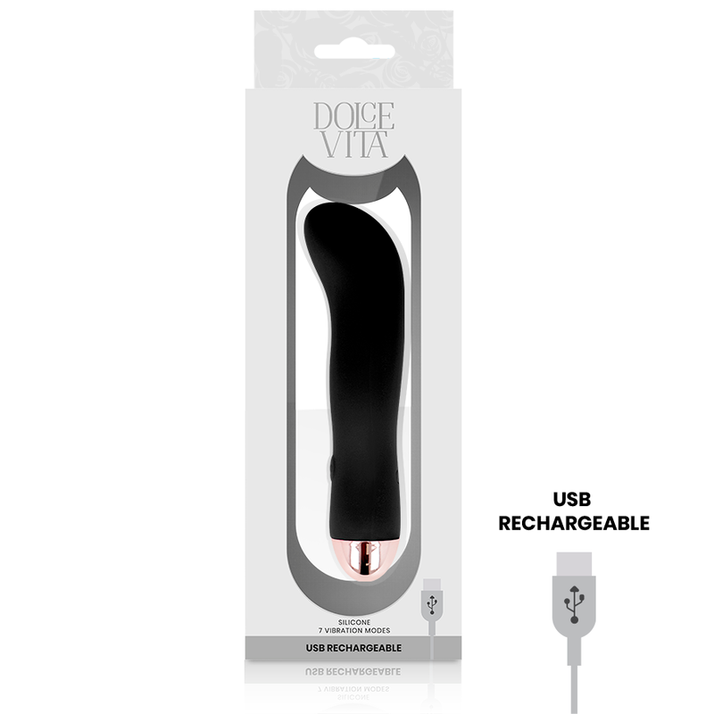 DOLCE VITA - vibromasseur rechargeable deux noir 7 vitesses