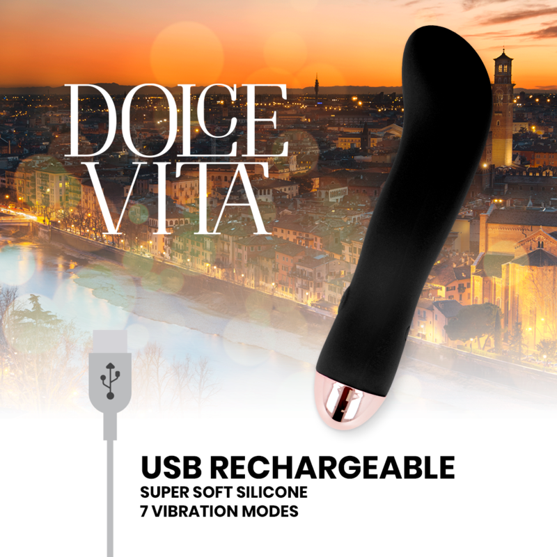 DOLCE VITA - vibromasseur rechargeable deux noir 7 vitesses