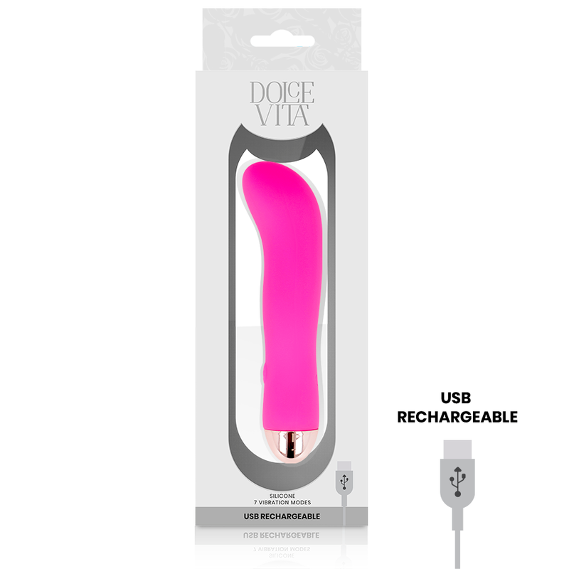 DOLCE VITA - vibromasseur rechargeable deux rose 7 vitesses