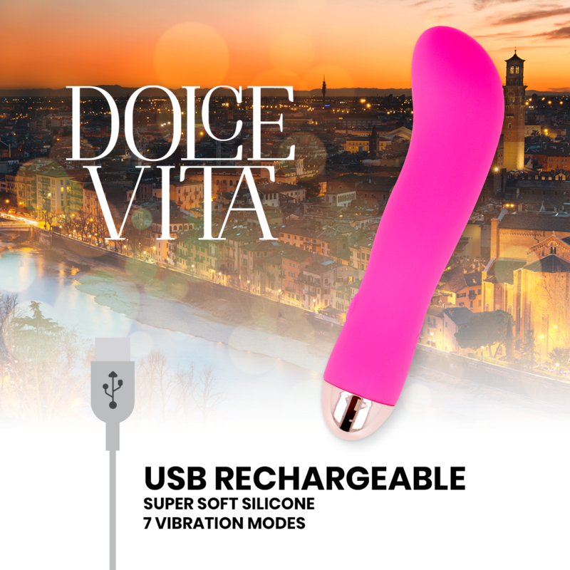 DOLCE VITA - vibromasseur rechargeable deux rose 7 vitesses