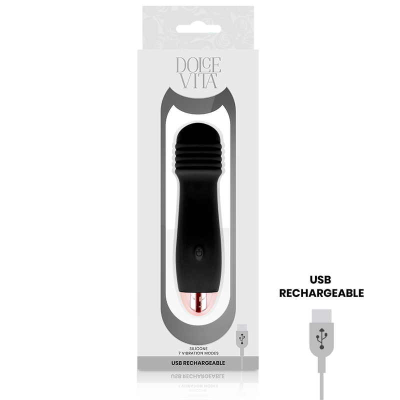 DOLCE VITA - vibromasseur rechargeable trois noir 7 vitesses