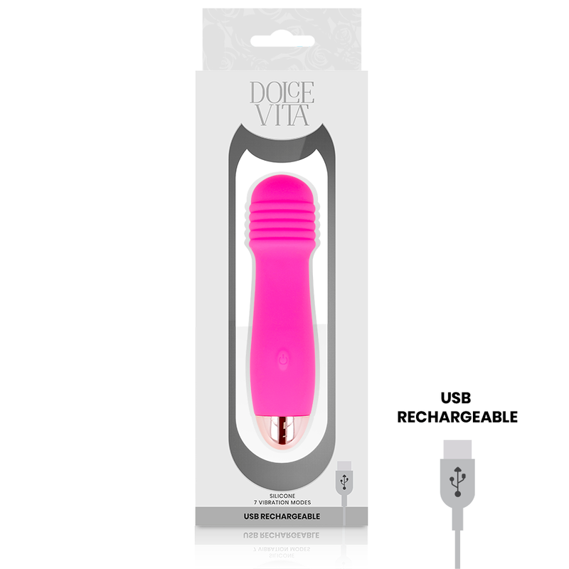 DOLCE VITA - vibromasseur rechargeable trois rose 7 vitesses