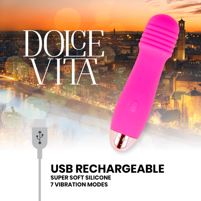 DOLCE VITA - vibromasseur rechargeable trois rose 7 vitesses