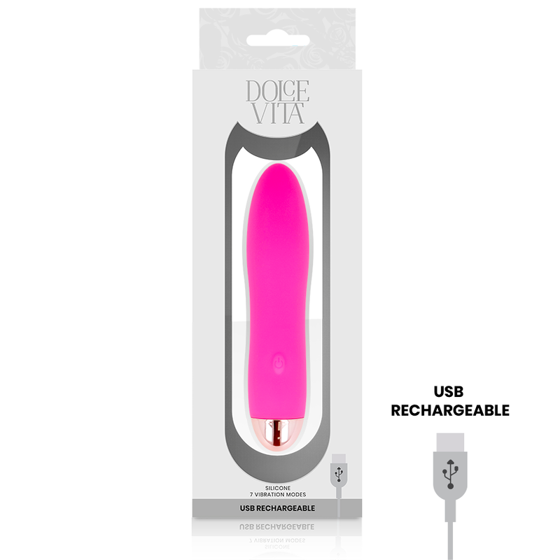 DOLCE VITA - vibromasseur rechargeable quatre rose 7 vitesses