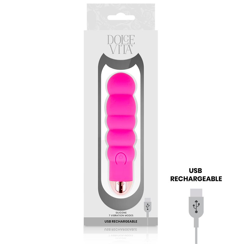 DOLCE VITA - vibromasseur rechargeable six rose 7 vitesses