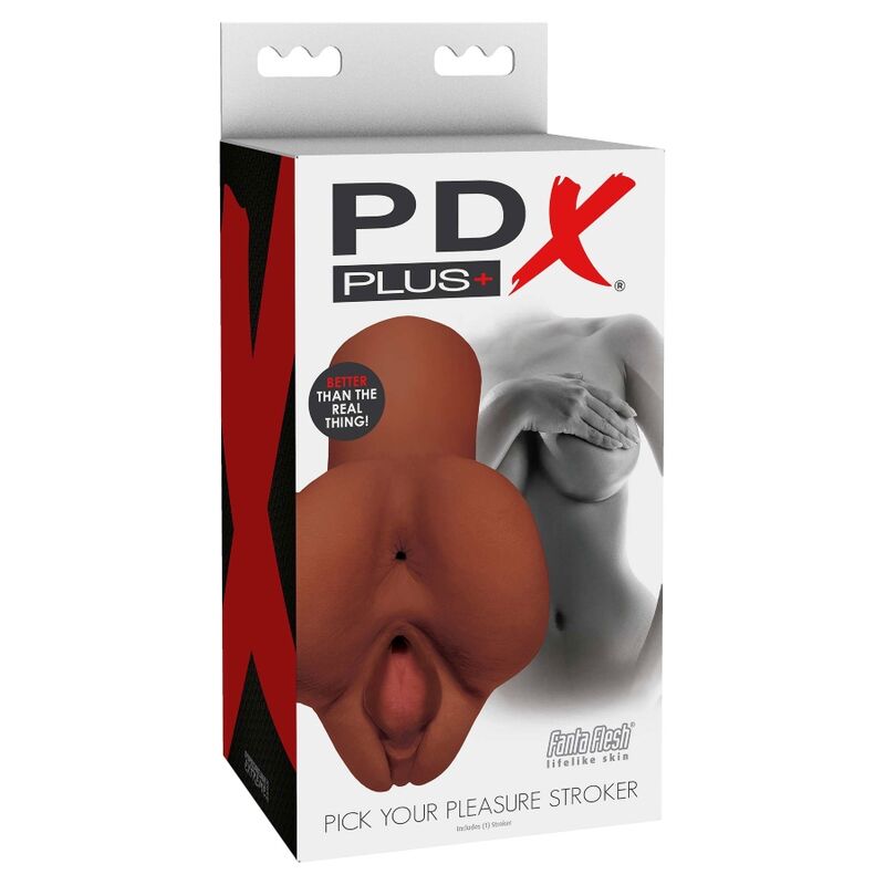 PDX PLUS - masturbateur réaliste double marron PICK YOUR PLEASURE