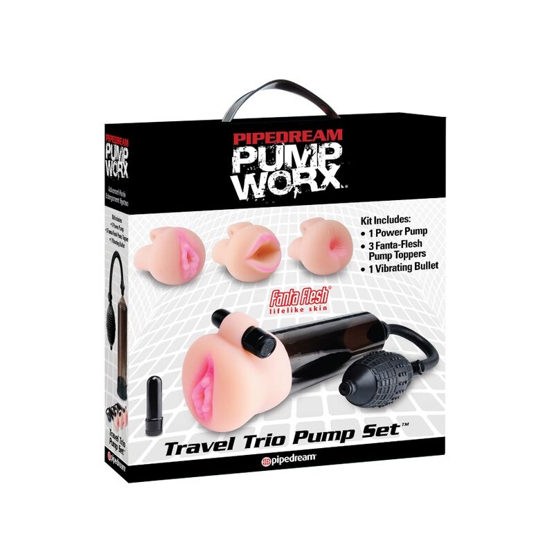 PUMPWORX -  Masturbateur de voyage avec embout bouche, vagin, anus