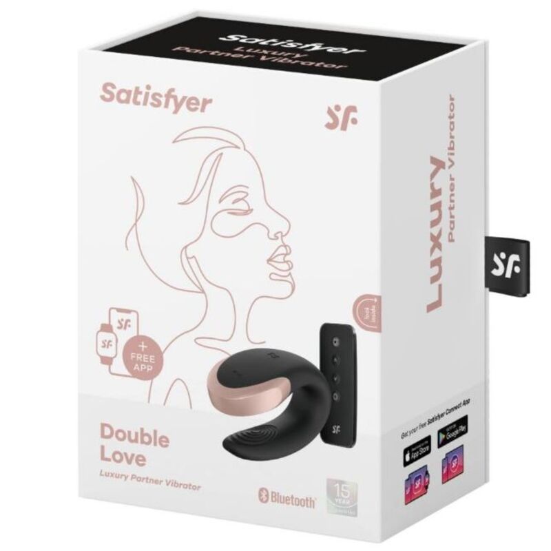 PARTNER DOUBLELOVE vibromasseur U clitoris&vagin, seul, en couple, noir