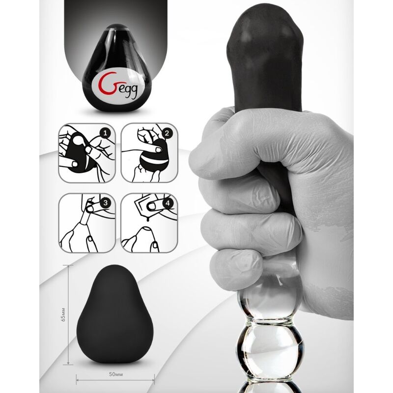 G-VIBE - oeuf masturbateur texturé réutilisable noir