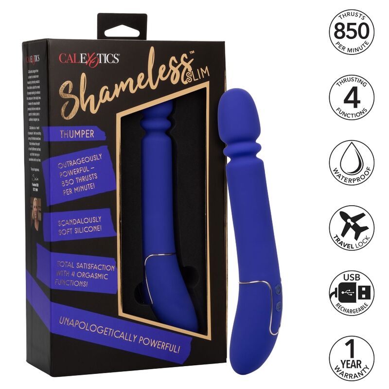 CALEXOTICS - vibromasseur SHAMELESS SLIM THUMPER bleu