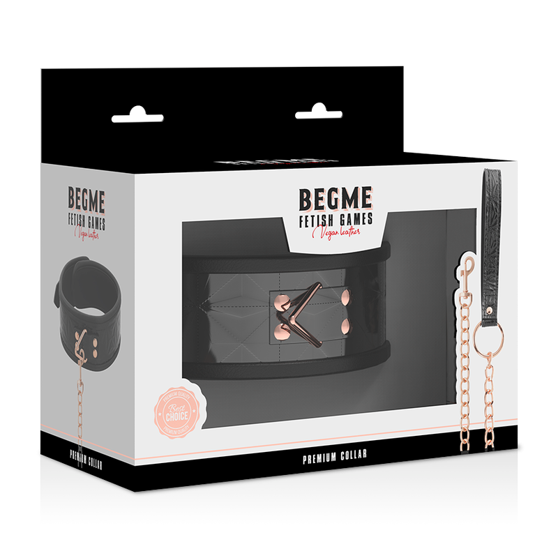 BEGME - BLACK EDITION premium collier en cuir vegan