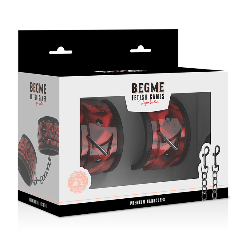 BEGME - menottes premium RED EDITION avec doublure en néoprène