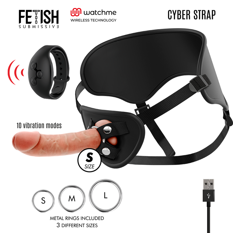 FETISH SUBMISSIVE CYBERSTRAP - harnais gode-ceinture compatible WATCHME taille S