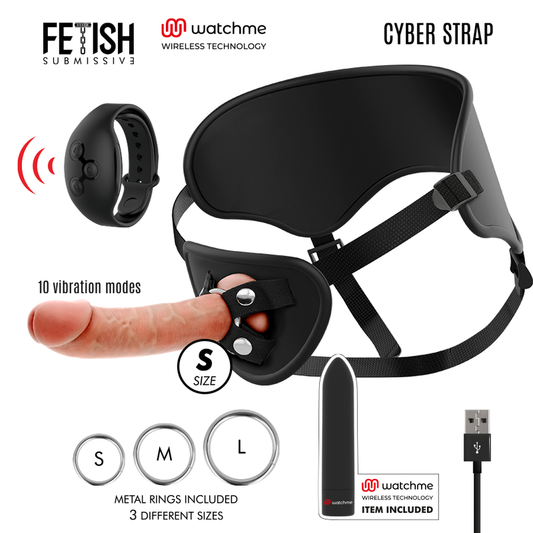 FETISH SUBMISSIVE CYBERSTRAP - harnais gode-ceinture mini vibromasseur télécommandé compatible WATCHME taille S