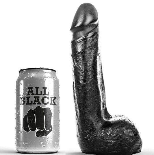 ALL BLACK - gode réaliste noir doux 20 cm