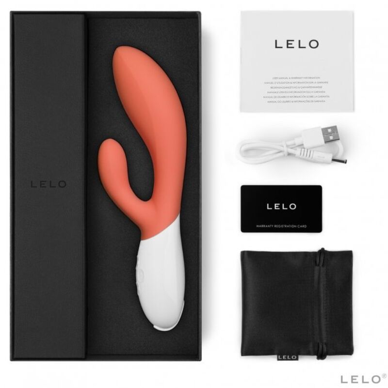 LELO - vibromasseur lapin orange luxe INA 3