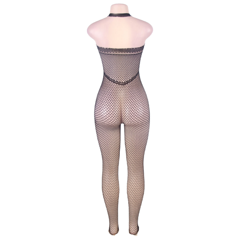 QUEEN LINGERIE - BODYSTOCKING DOS OUVERT ET COL DOS OUVERT S/L