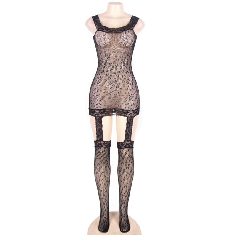 QUEEN LINGERIE - bodystocking (collant de corps) style léopard S/L