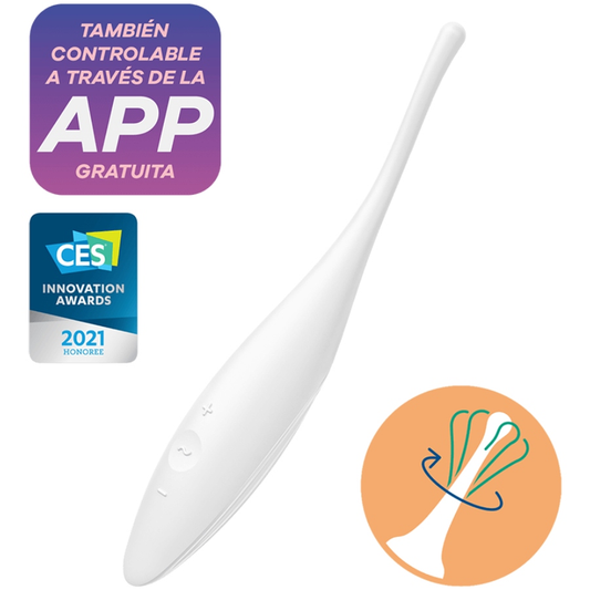 SATISFYER - vibromasseur pointe pour clitoris TWIRLING JOY blanc