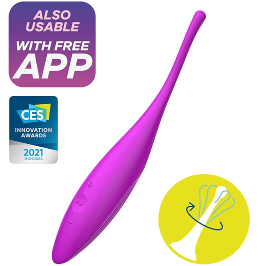 SATISFYER – vibromasseur pointe pour clitoris TWIRLING JOY fuchsia