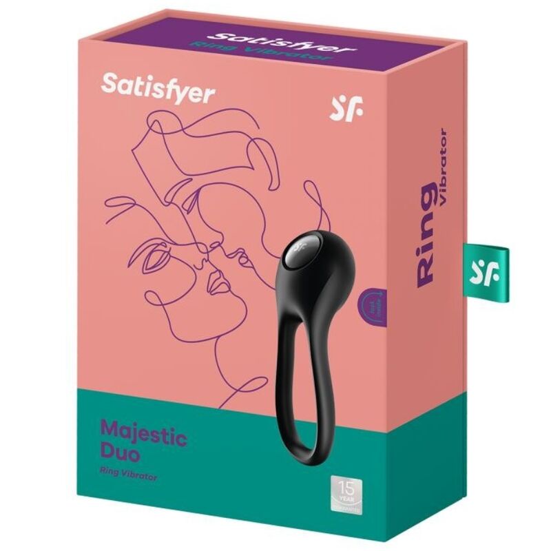 SATISFYER - anneau pénien vibrant MAJESTIC DUO noir