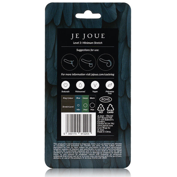 JE JOUE - anneau pénien en silicone extension taille S bleu