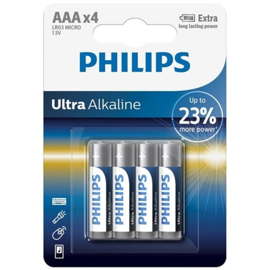 PHILIPS - pile ultra alcaline AAA LR03 4 unité