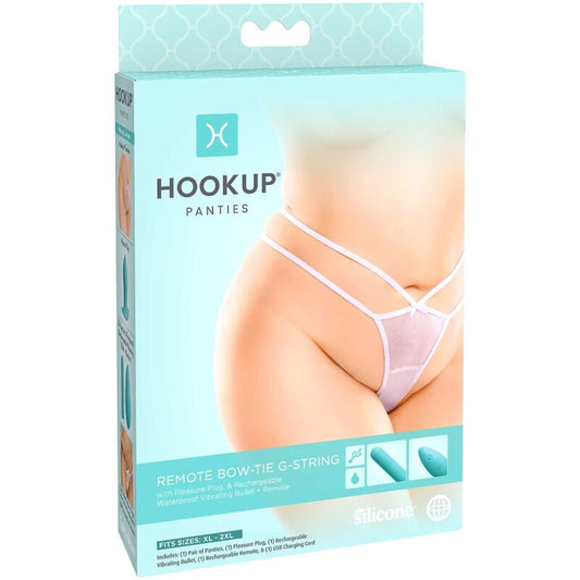 HOOK UP PANTIES - culotte avec vibromasseur intégré télécommandé BOW-TIE string taille XL/XXL