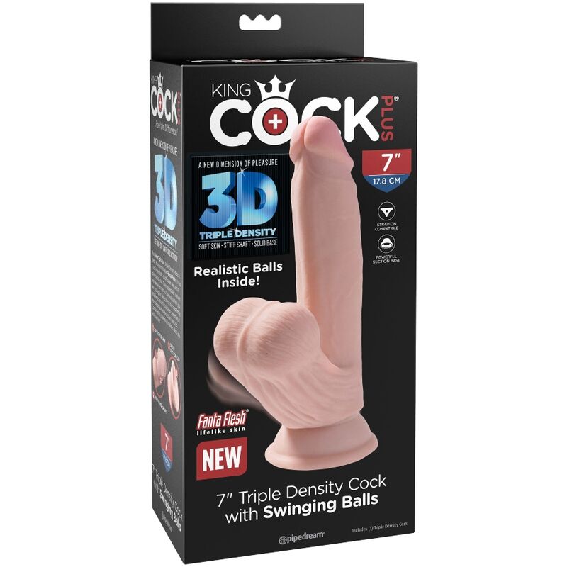 KING COCK - PLUS 3D gode 15.2 cm peau claire