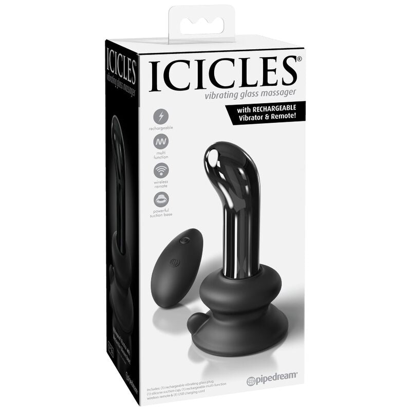 ICICLES - n. 84 vibromasseur en verre télécommandé