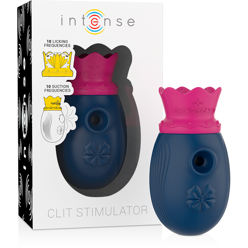 INTENSE - vibromasseur clitoris 10 fréquences de léchage et d'aspiration - bleu