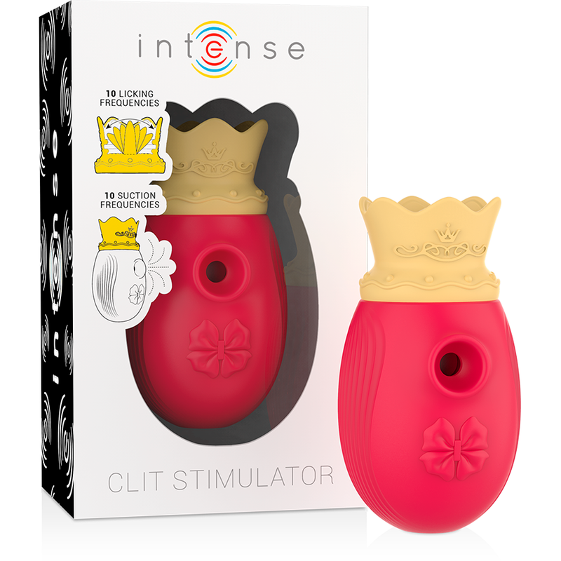 INTENSE - vibromasseur clitoris 10 fréquences de léchage et d'aspiration - rouge