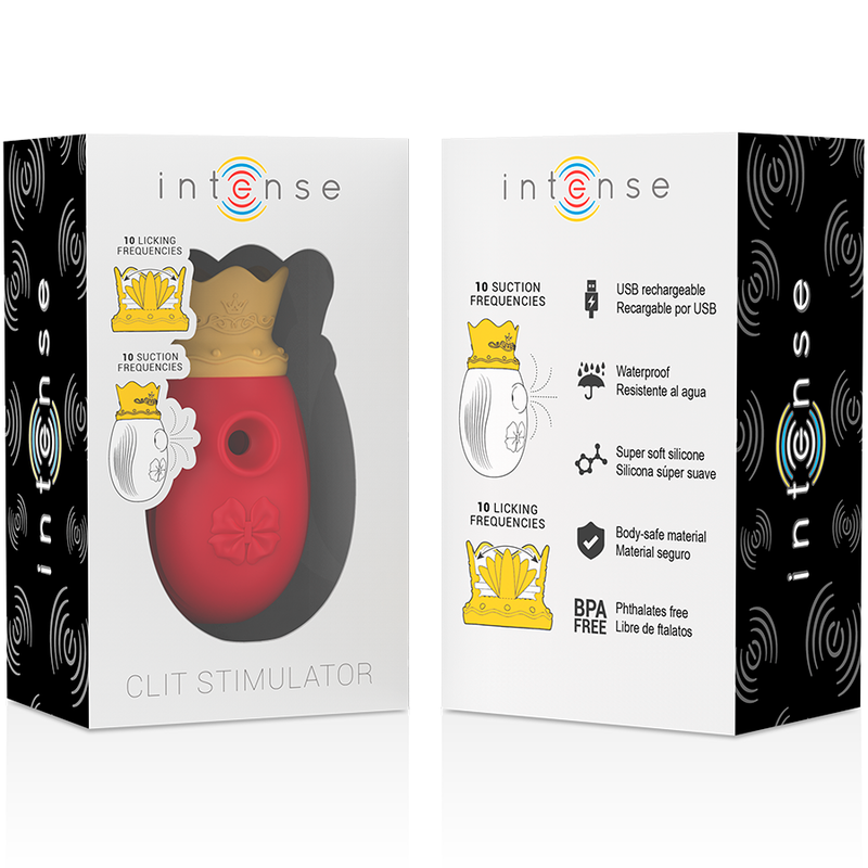 INTENSE - vibromasseur clitoris 10 fréquences de léchage et d'aspiration - rouge