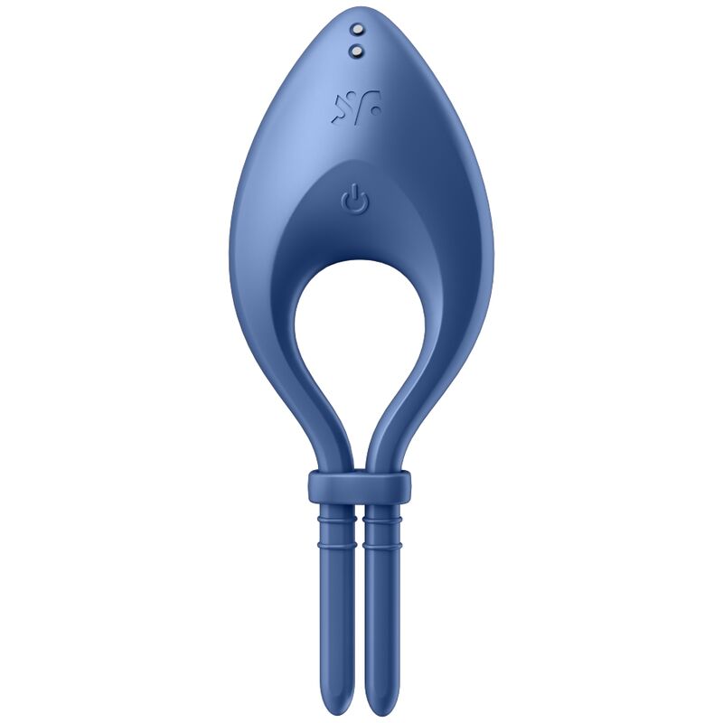 SATISFYER - anneau pénien vibrant BULLSEYE avec appli bleu