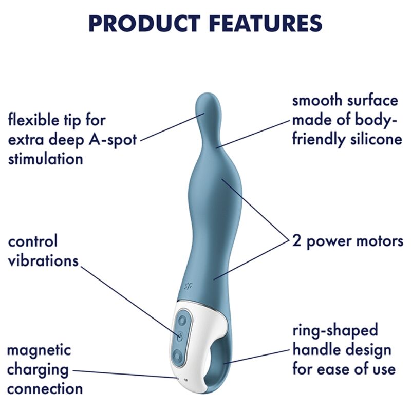 SATISFYER - vibromasseur a-mazing 1 a-spot bleu