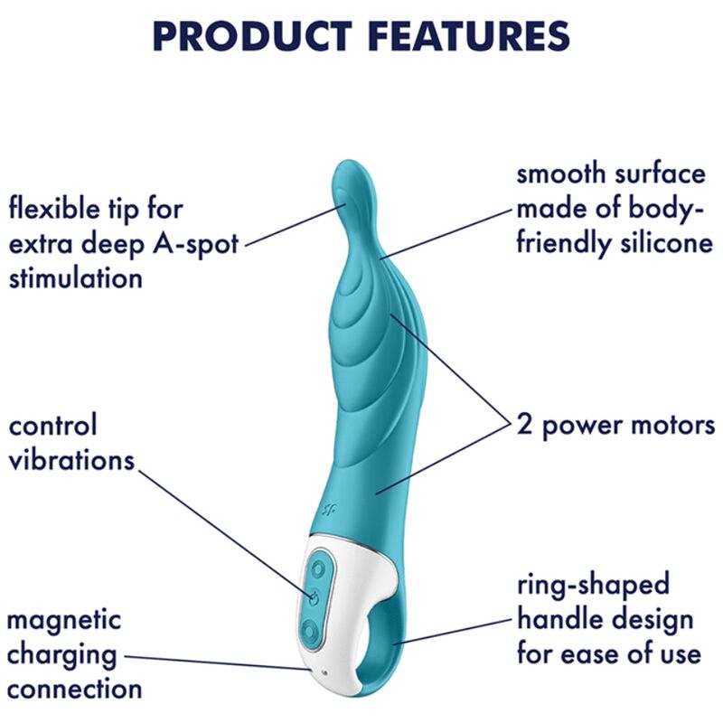 SATISFYER - vibromasseur a-mazing 2 a-spot turquoise