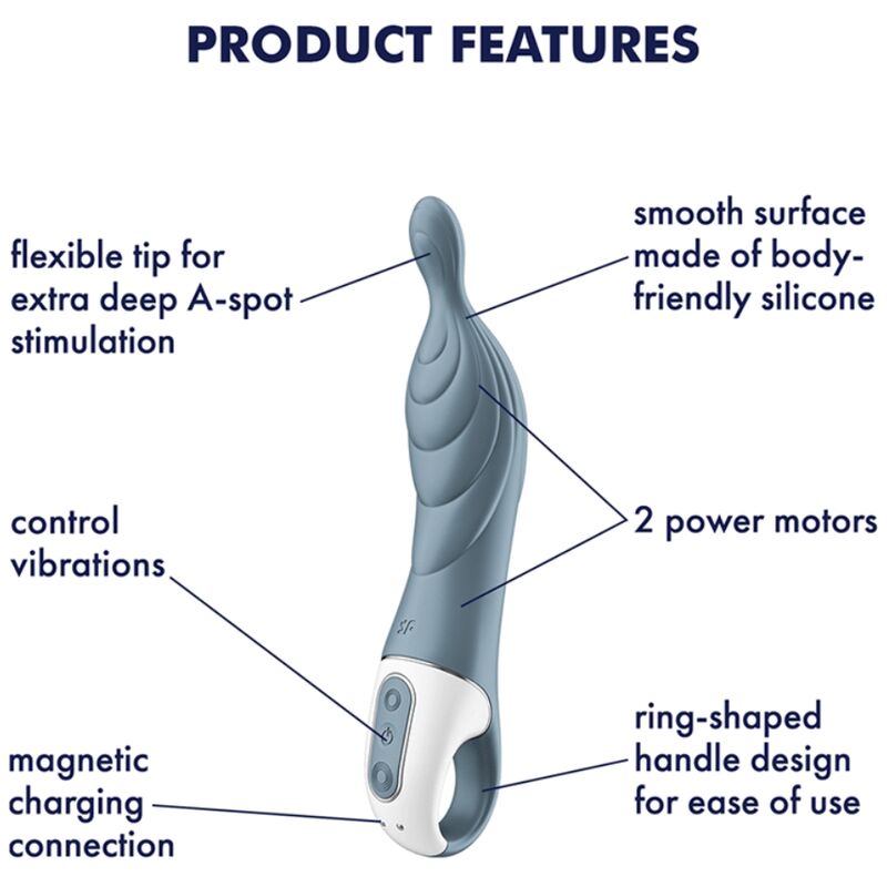 SATISFYER - vibromasseur a-mazing 2 a-point Gris