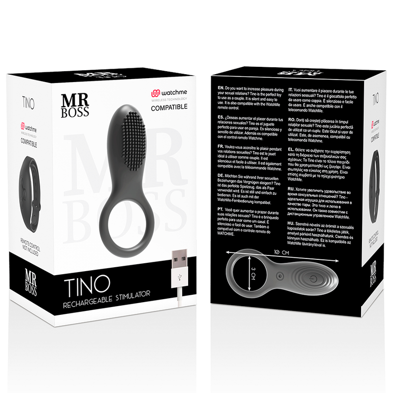 MR. BOSS - anneau pénien vibrant TINO compatible WATCHME