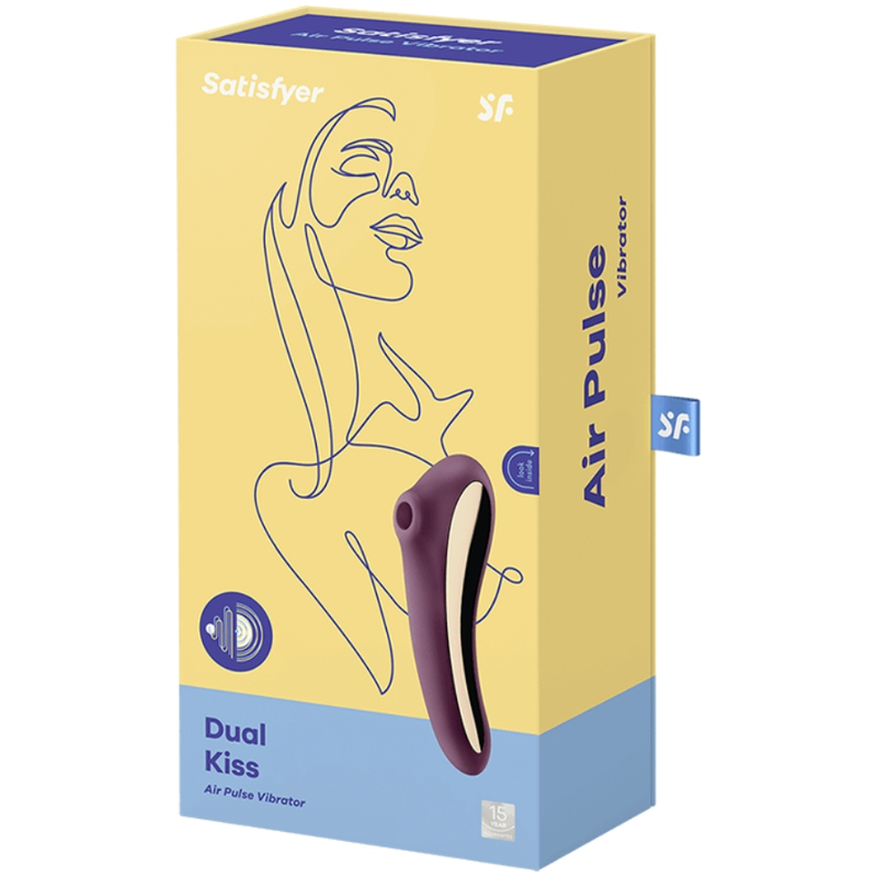 SATISFYER - vibromasseur double KISS par air pulsé violet