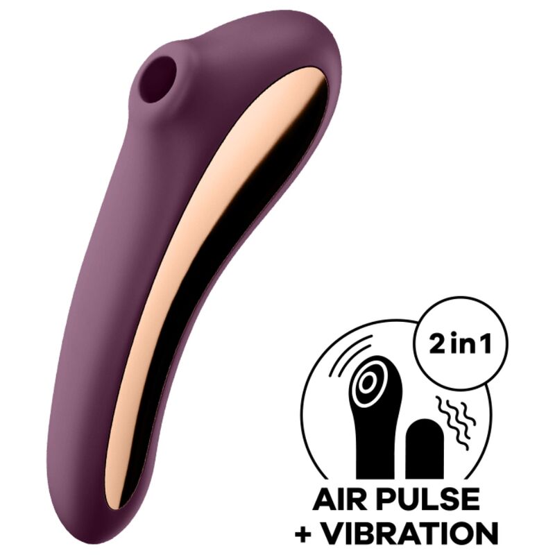 SATISFYER - vibromasseur double KISS par air pulsé violet