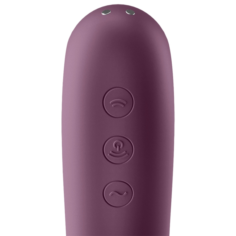 SATISFYER - vibromasseur double KISS par air pulsé violet