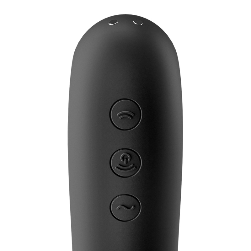 SATISFYER - vibromasseur double KISS par air pulsé noir