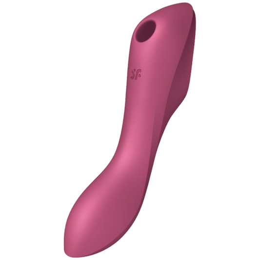 SATISFYER – TRINITY3 vibromasseur incurvé et air pulsé avec appli rose