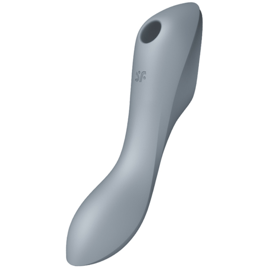 SATISFYER – TRINITY3 vibromasseur incurvé et air pulsé avec appli gris